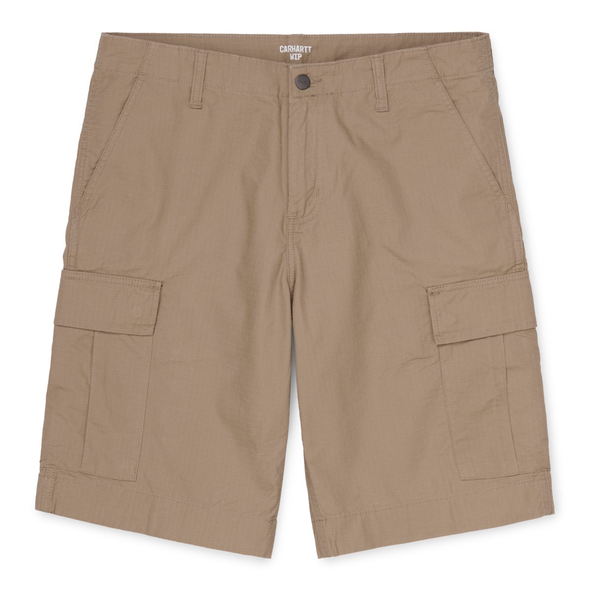 Cargo Shorts in farbe dunkelbeige mit zwei Seitentaschen und zwei Vordertaschen von Carhartt WIP.