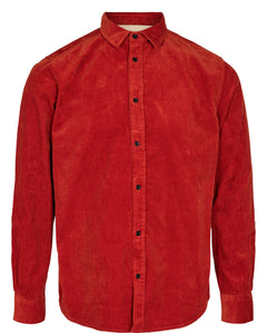 Cord Hemd in regulärem Schnitt von der Marke Anerkjendt in der Farbe Rot