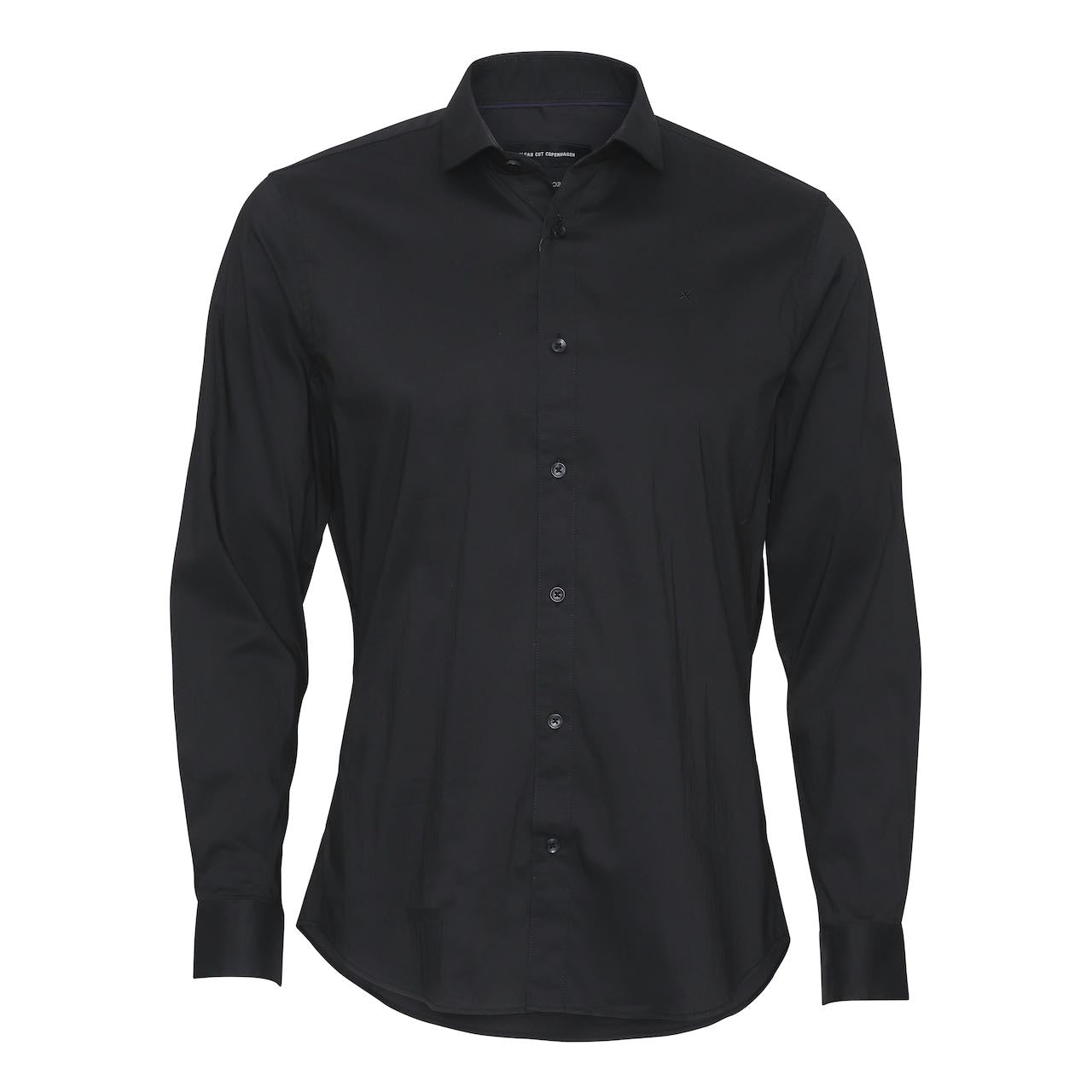 CLEAN CUT COPENHAGEN LONDONSTRETCHNANOSHIRT L/S in Schwarz