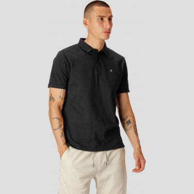 CLEAN CUT COPENHAGEN Silkeborg Stretch Polo in Schwarz