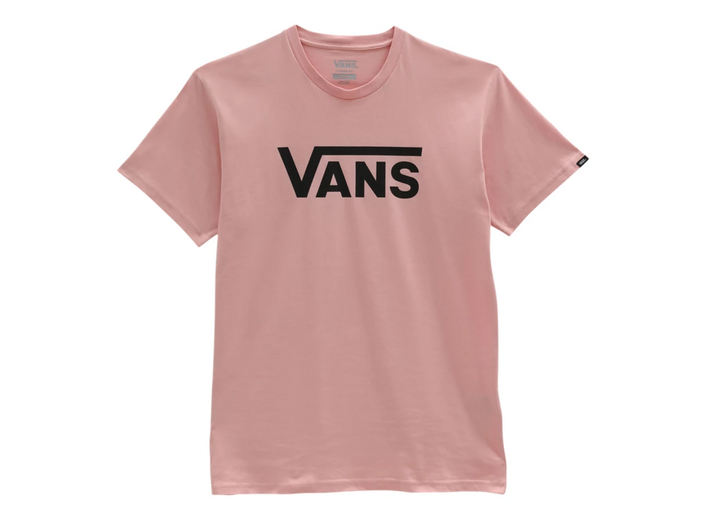 Beschreibung und Eigenschaften: Das Vans Classic T-Shirt aus 100% schwerer, kardierter Baumwolle hat kurze Ärmel und charakteristische Logo-Grafiken auf der Vorderseite. Passform: klassisch.   VANS MN Classic S/S T-Shirt MELLOW ROSE-BLACK