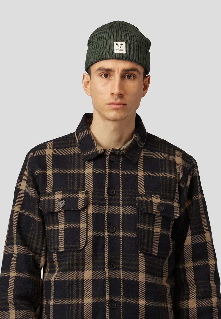 Fat Moose Fat Beanie in Beetle Green