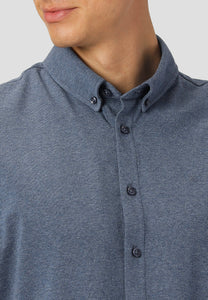 Das Hudson Stretch kurzarm Hemd von Clean Cut Copenhagen in Farbe Dein Melange.