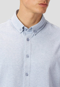 Das Hudson Stretch kurzarm Hemd von Clean Cut Copenhagen in Farbe Light Blue Melange