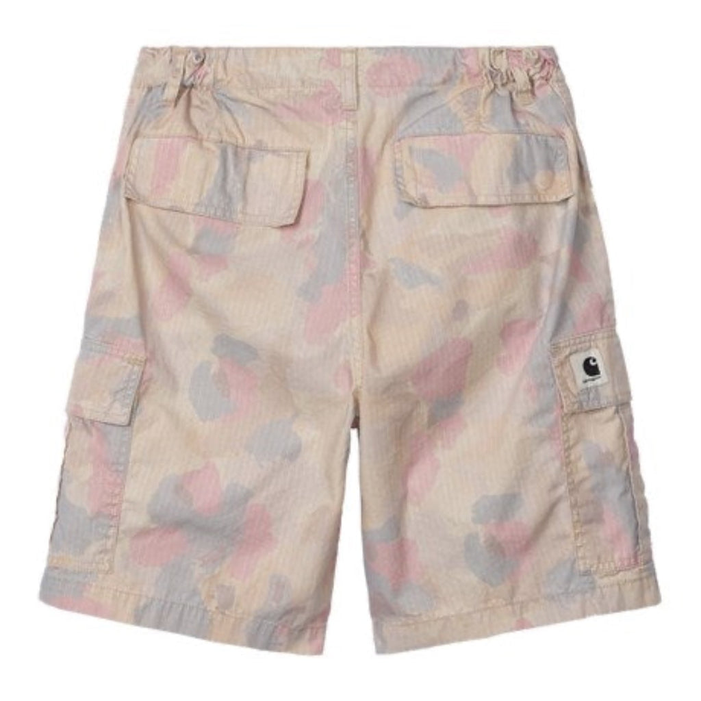 Womens Cargo Shorts von Carhartt WIP im Hellen Camo Muster und seitlichen Elastischem Bund.