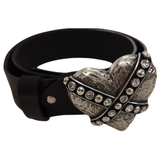 Yutu Ledergürtel Herz black