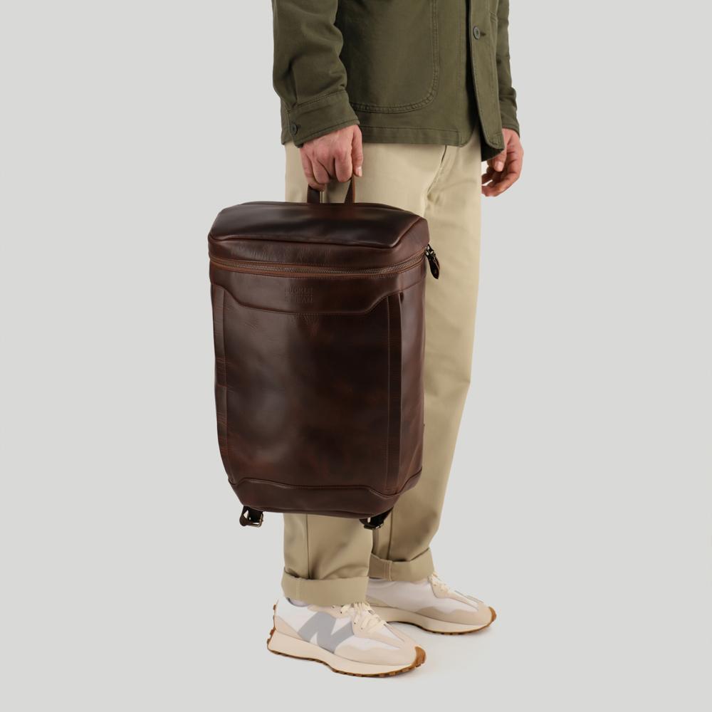 Buckle & Seam Leder Rucksack Siwa Dots in Braun Dots