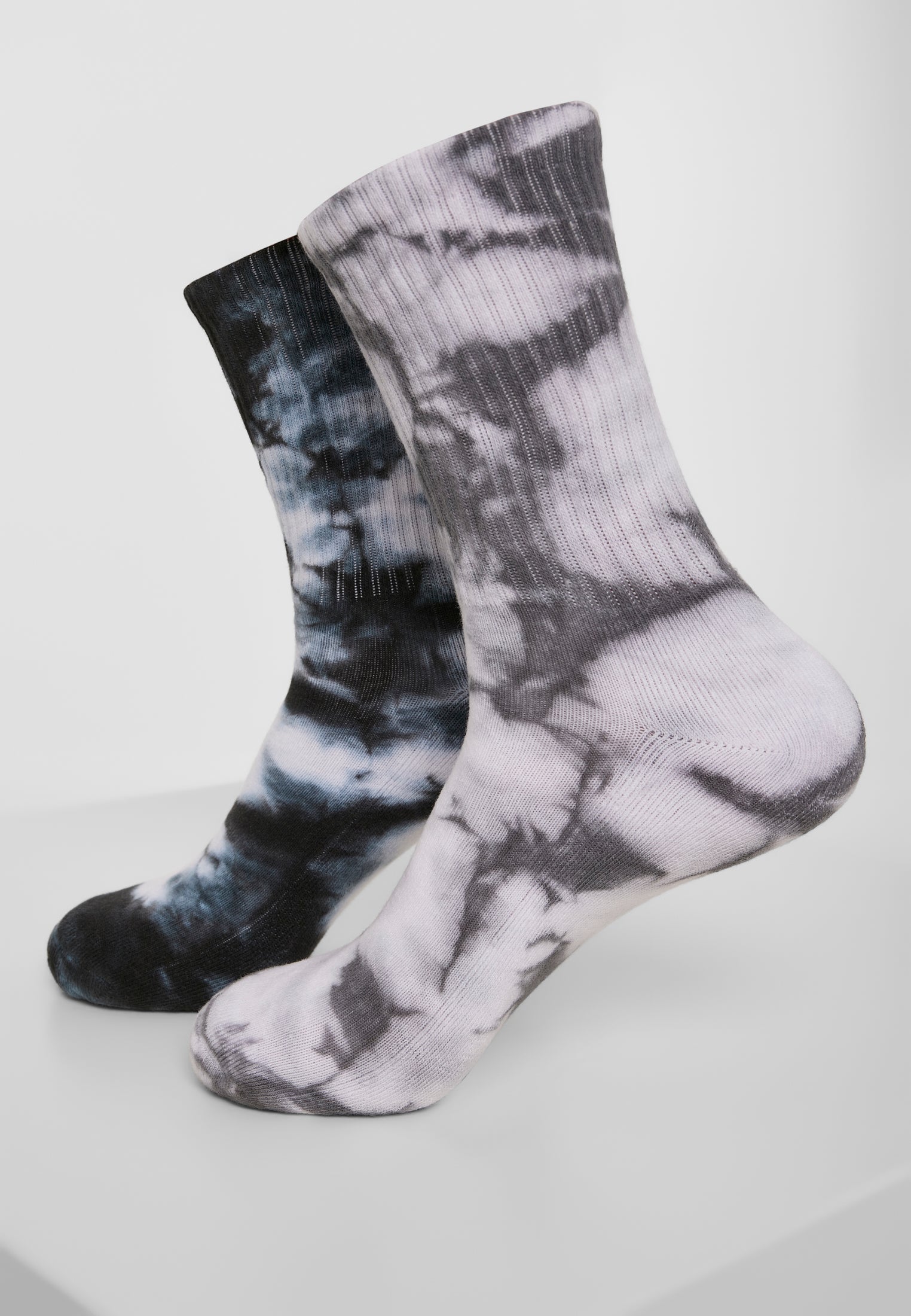Urban Classics High Socks Tie Dye 2-Pack black/grey 35-38