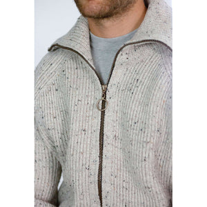 Peregrine Mens 100% Wool Foxton zipper Cardigan Navy