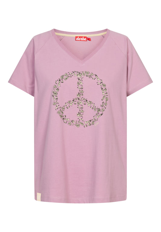 Derbe Hamburg Damen Peace T-Shirt in mauve