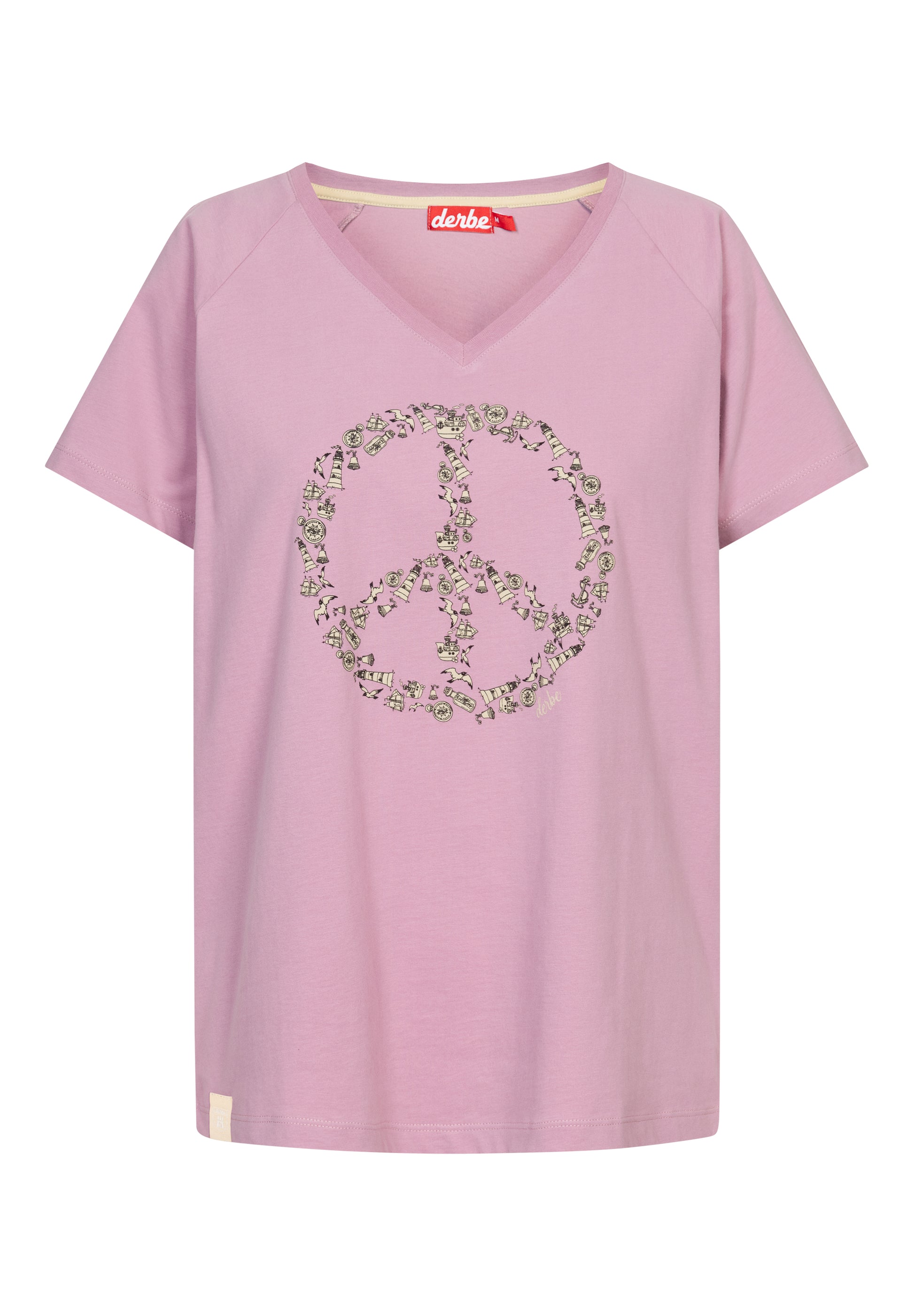 Derbe Hamburg Damen Peace T-Shirt in mauve