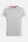 Derbe Hamburg Basic Kippes V-Neck Herren T-Shirt in Grau