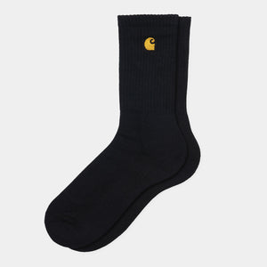 Schwarze Socken von Carhartt WIP mit Kleiner Carhartt Welle gestickt.