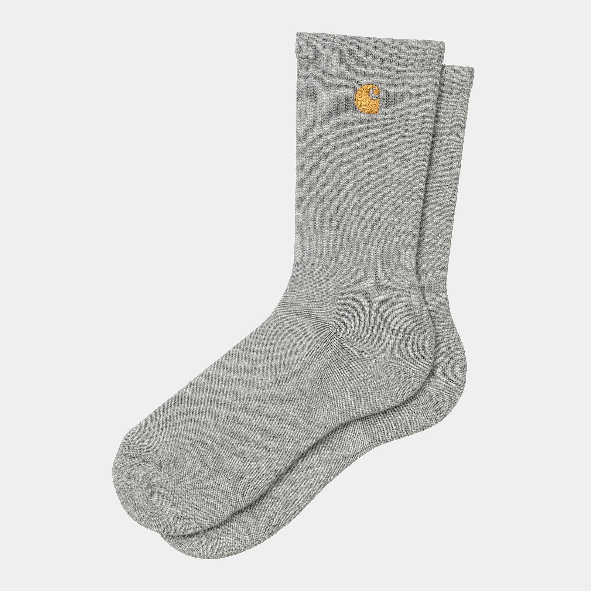 Carhartt WIP Chase Socks in Grey Heather/Gold