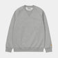 Carhartt WIP Chase Sweat in Grey Heather/Gold