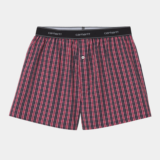 Carhartt WIP Cotton Script Boxers James Check, Etna Red