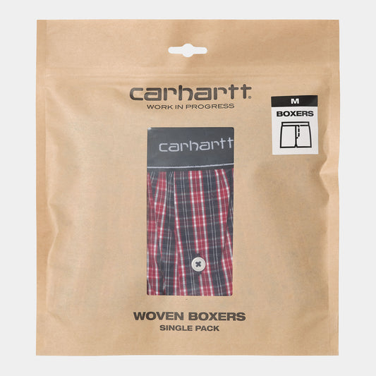 Carhartt WIP Cotton Script Boxers James Check, Etna Red