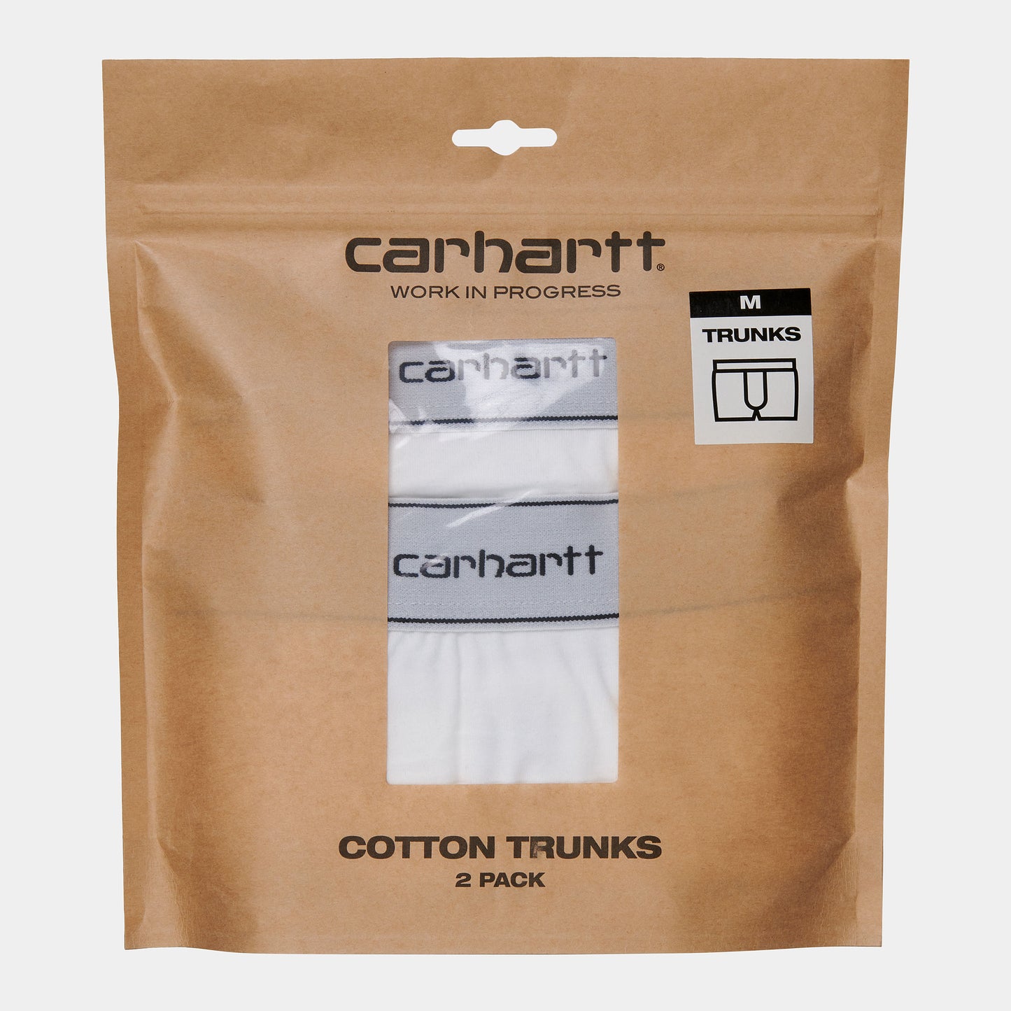 Weiße Boxershorts von Carhartt WIP in White eingepackt.