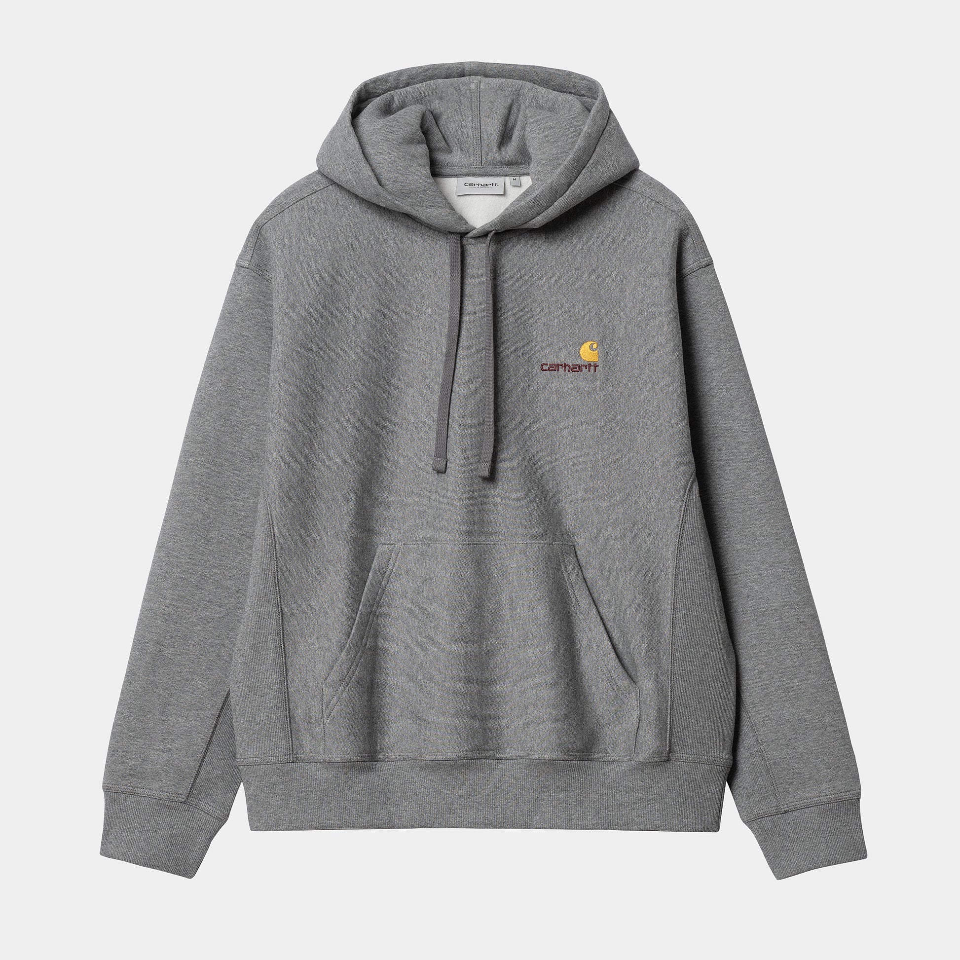 Carhartt WIP Hooded American Script Sweat in Dark Grey Heather