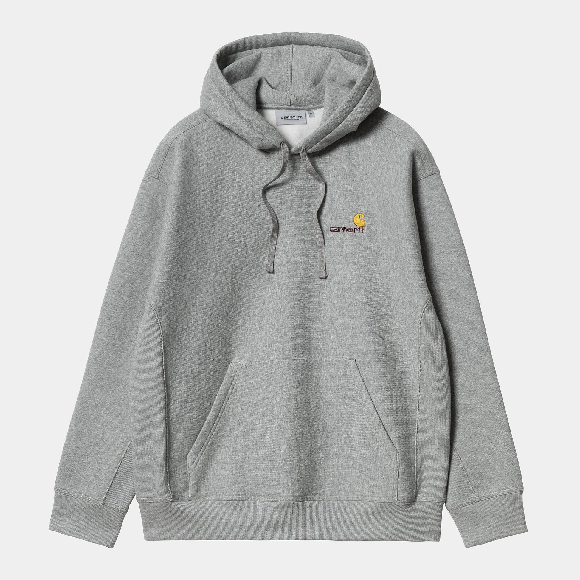 Carhartt WIP Hooded American Script Sweat in Grey Heather