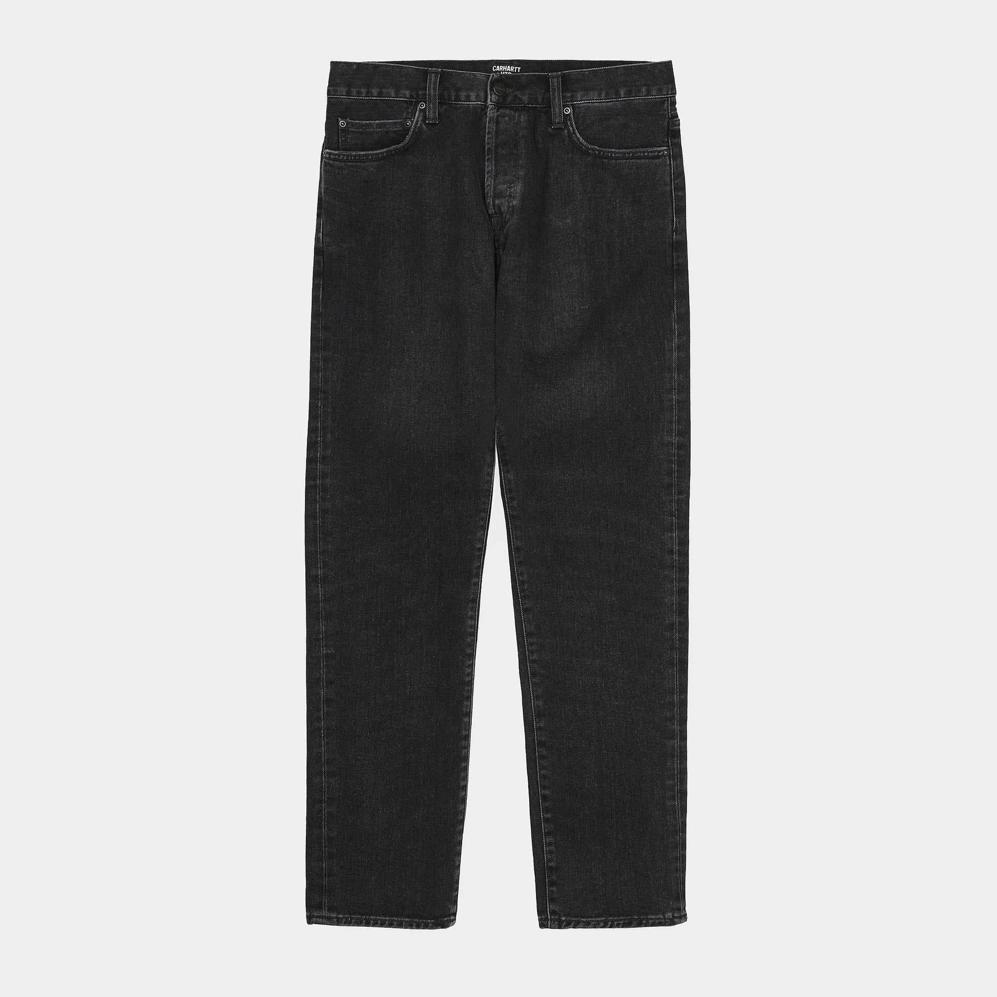 Schwarze Jeans Klondike Pant von Carhartt WIP mit normaler Passform.