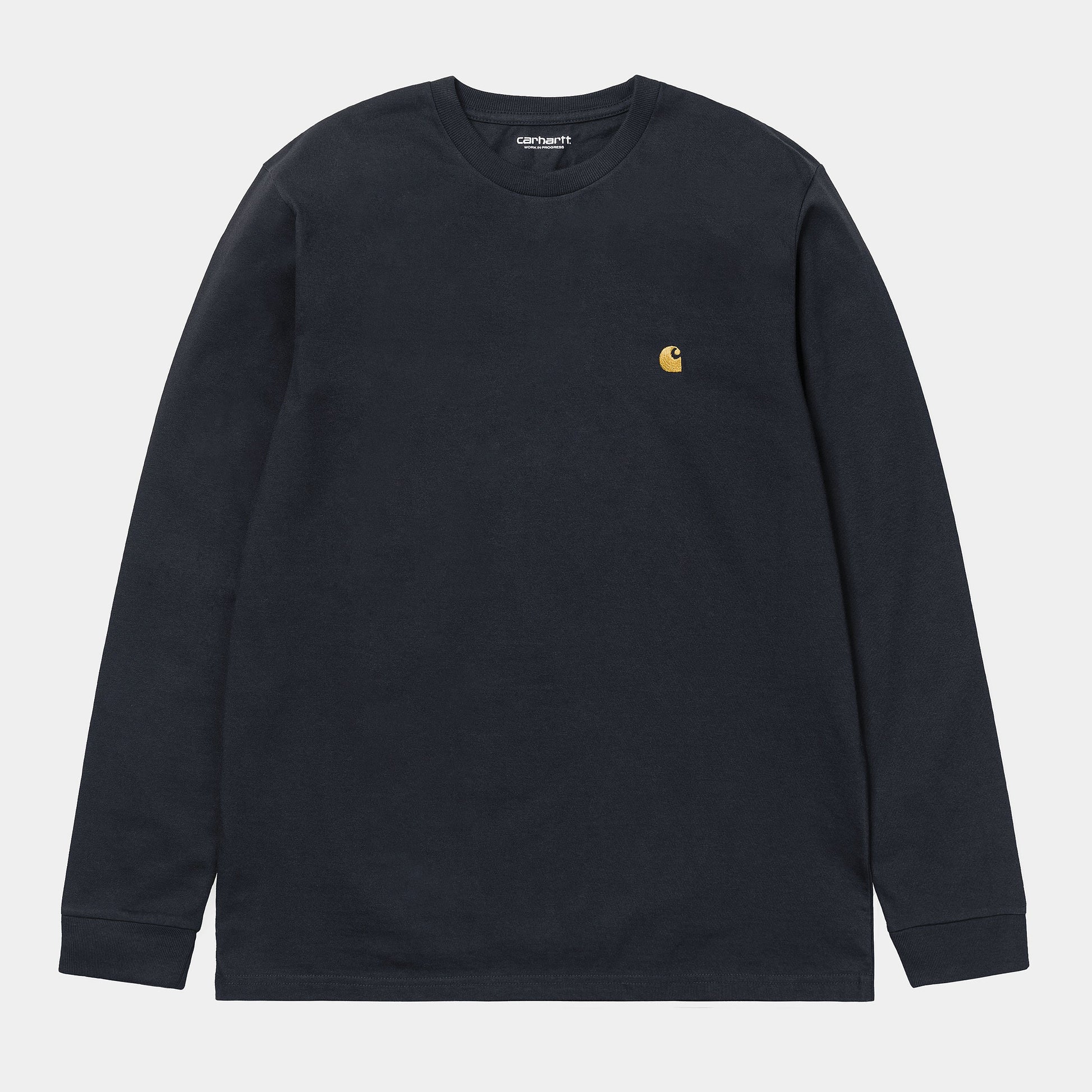 Carhartt WIP L/S Chase T-Shirt in Dark Navy/Gold