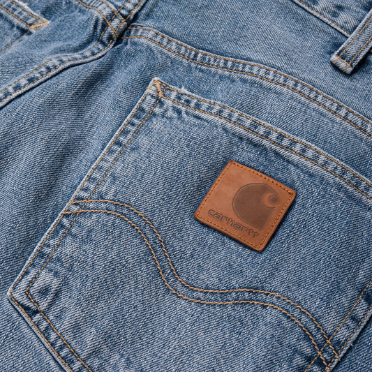 Carhartt WIP Marlow Pant Edgewood Blue worn bleached