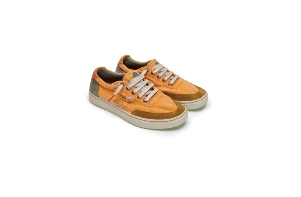 Satorisan Reiwa Gaia Schuhe in Farbe Cibolde Gold, Braun, Orange.