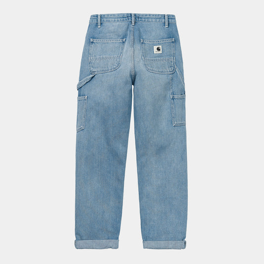 Carhartt WIP W' Pierce Pant 100 % Cotton Blue light stone washed