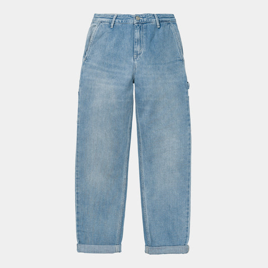 Carhartt WIP W' Pierce Pant 100 % Cotton Blue light stone washed
