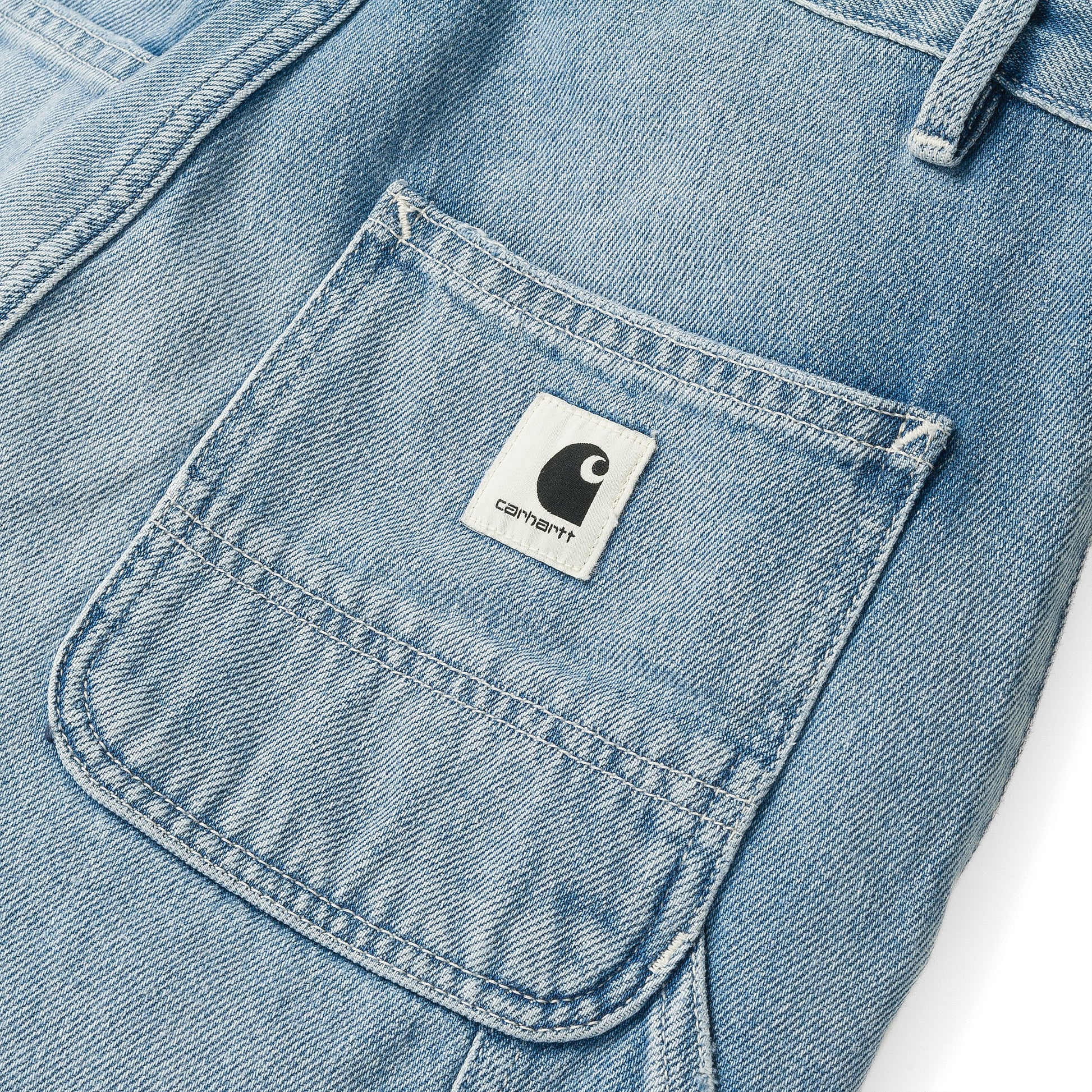 Carhartt WIP W' Pierce Pant 100 % Cotton Blue light stone washed