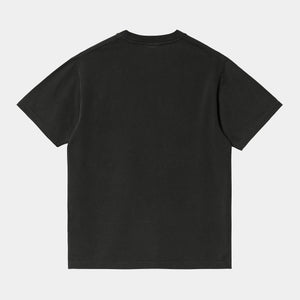 T-Shirt für Frauen von Carhartt WIP mit kleiner Carhartt Stickerei in Schwarz.