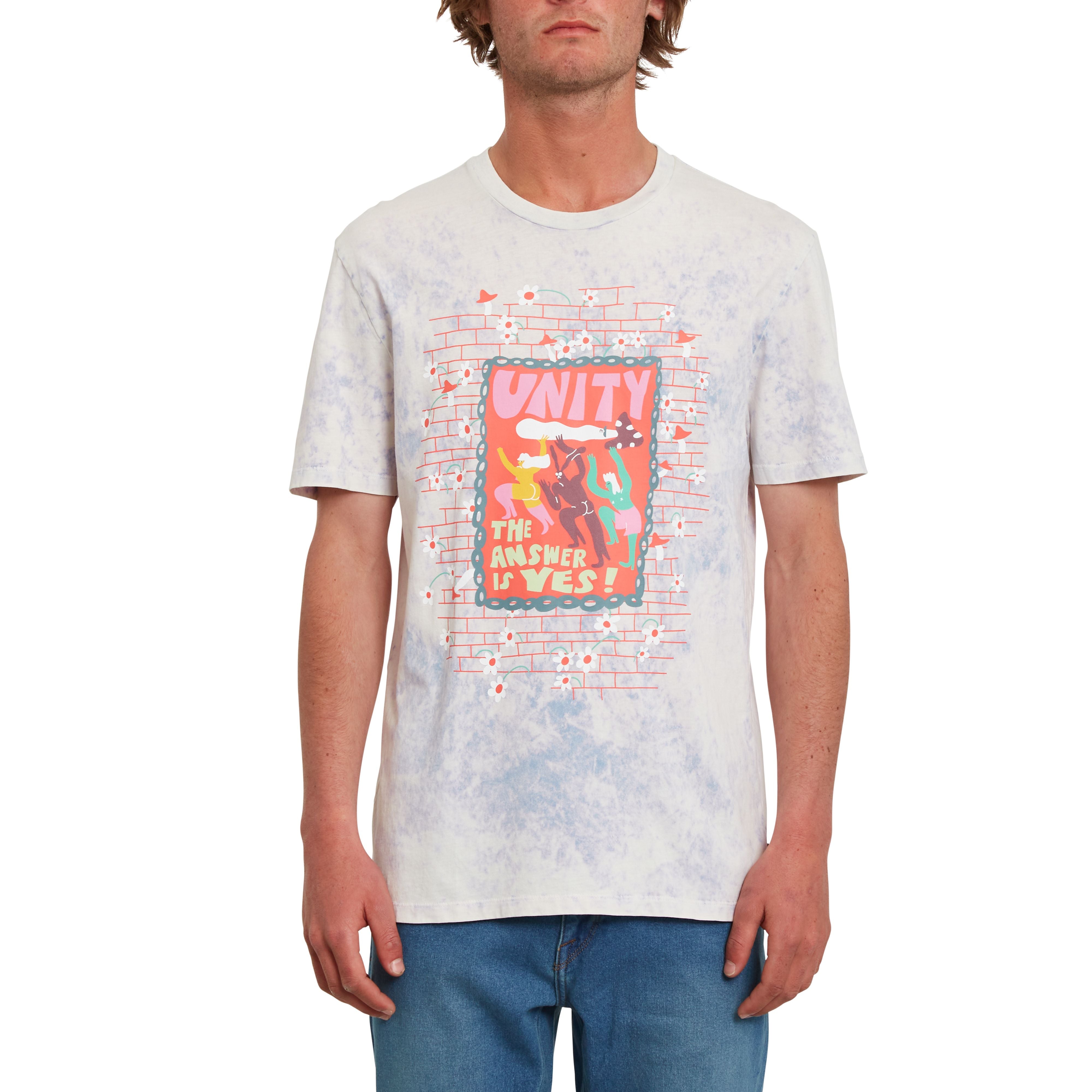 Volcom T-Shirt mit Siebdruck Design Unity vom Künstler Eagle Zvirblyte.